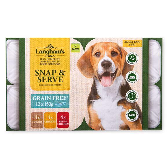 Langham's Dog Food Grain Free Snap Pack Mix 12x150g